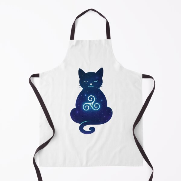 Item preview, blue cat meditating on the full moon designed and sold by Triskelzen.