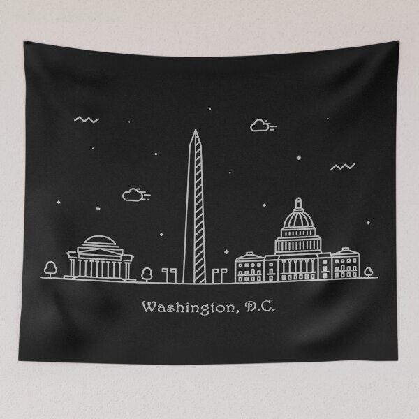 Item preview, Washington, D.C. Skyline Minimal Line Art Poster designed and sold by A Deniz Akerman.