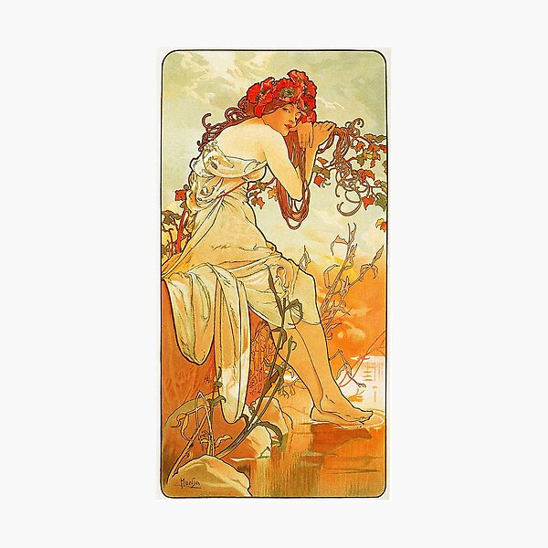 HD. Summer, by Alphonse Mucha (1896) High Definition Photographic Print