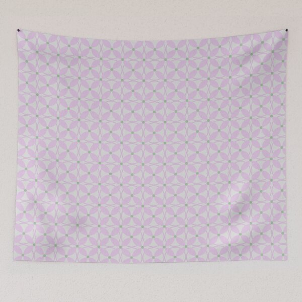 Item preview, Linen Circular Floral Pattern Pink And Green On Gray designed and sold by QuestingPixel.