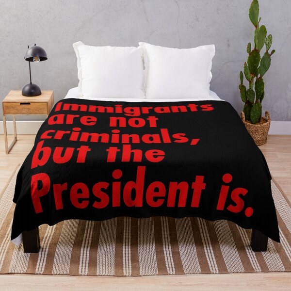 Item preview, Immigrants are not criminals, but the President is - revolution red designed and sold by Thelittlelord.