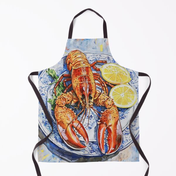 Item preview, Maine Lobster with Lemons Watercolor  designed and sold by Janine Aykens.