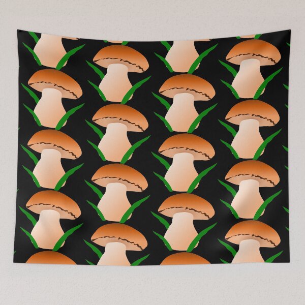 Item preview, Juicy and beautiful brown beige porcini mushroom with green grass designed and sold by katecheerycake.