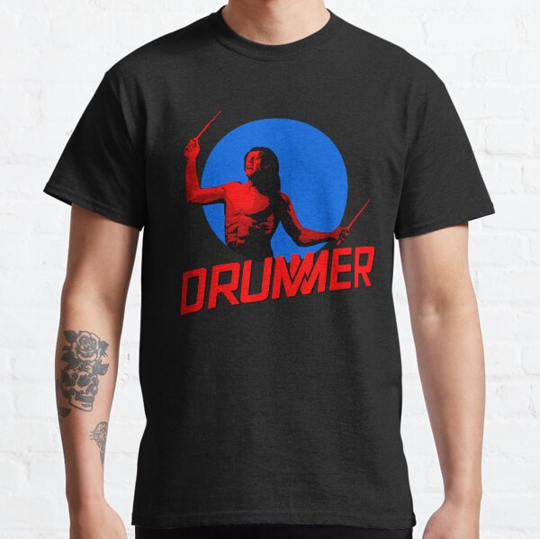 DRUMMER Logo and Figure Classic T-Shirt