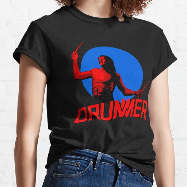DRUMMER Logo and Figure Classic T-Shirt