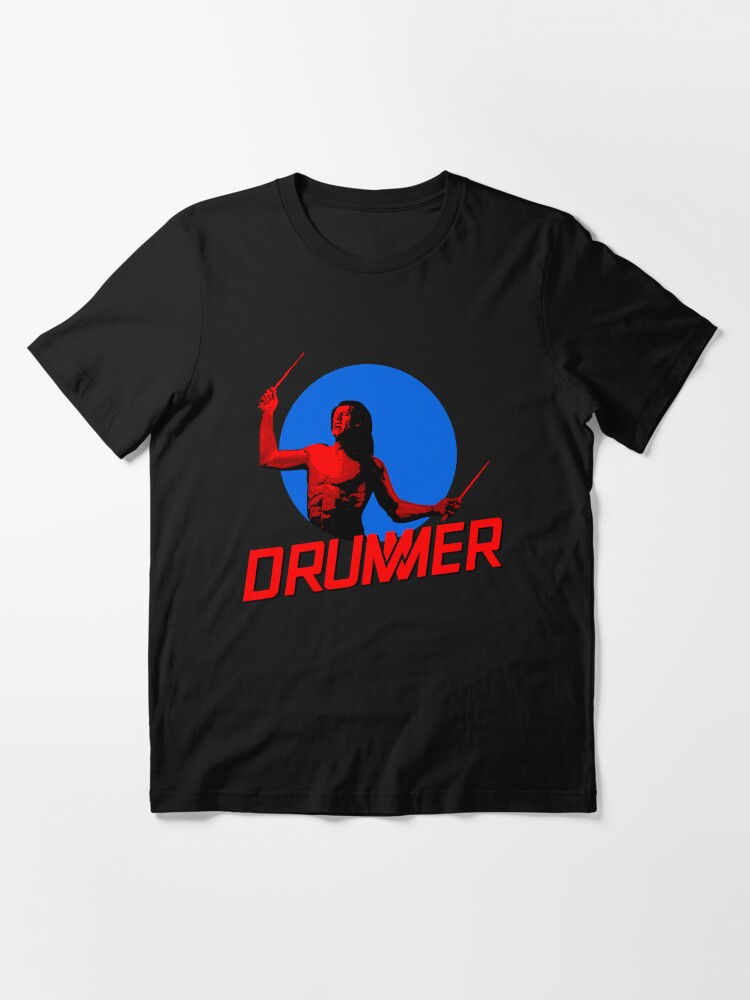 Alternate view of DRUMMER Logo and Figure Essential T-Shirt