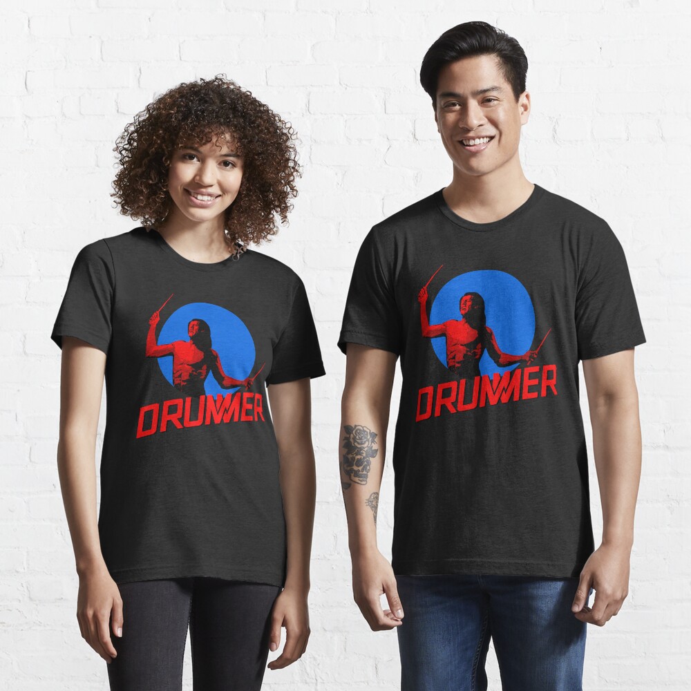 DRUMMER Logo and Figure Essential T-Shirt