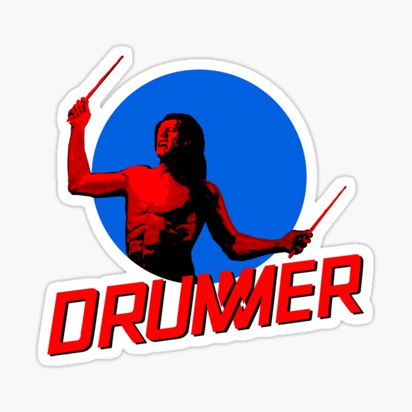 DRUMMER Logo and Figure Sticker