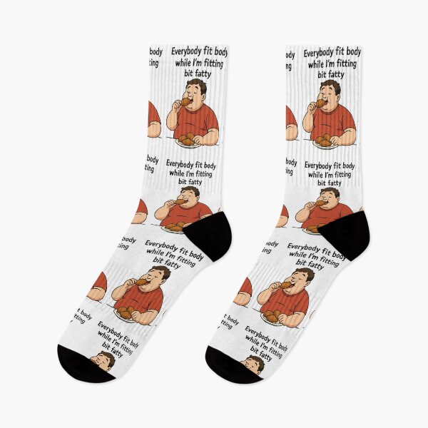 Item preview, Funny Foodie "Everybody Fit Body While I'm Fitting Bit Fatty" Design | Humorous Eating Art | Relatable Self-Love & Food Lover Gift for T-Shirts, Mugs, Stickers & More designed and sold by Motifai.