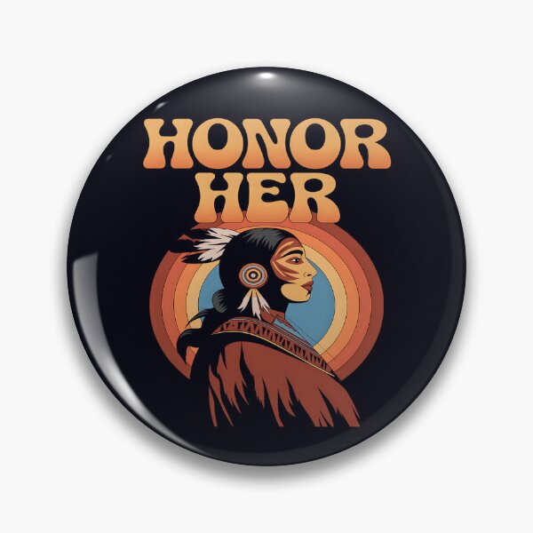 Item preview, Honor Her – Indigenous Woman with Retro Sunset designed and sold by Taans-Creation.
