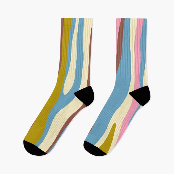 Item preview, Abstract Eclectic Wild Stripes Pattern in Blue Pink Avocado Brown designed and sold by kierkegaard.