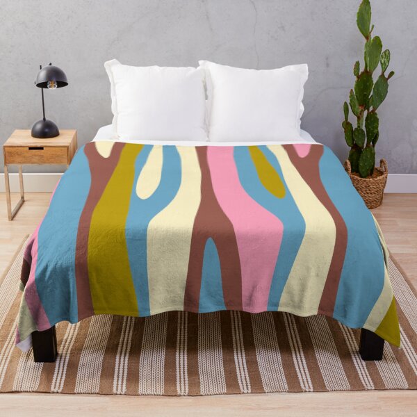 Item preview, Abstract Eclectic Wild Stripes Pattern in Blue Pink Avocado Brown designed and sold by kierkegaard.