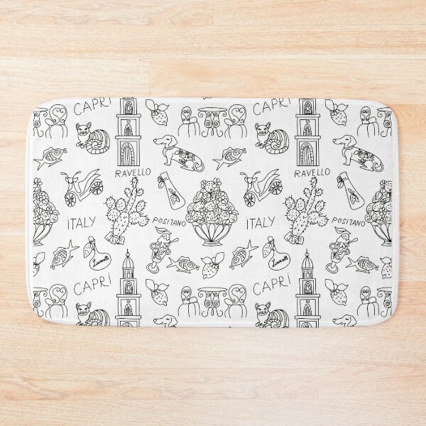 Item preview, Italy Travel Doodle Pattern in Monochrome designed and sold by olenapetol.