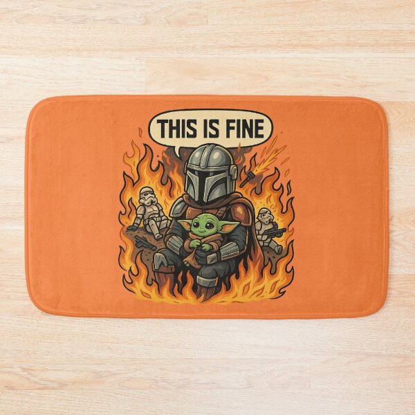 Item preview, “This is Fine” – The Mandalorian & Grogu Star Wars Meme Mashup designed and sold by GirlyPopped.