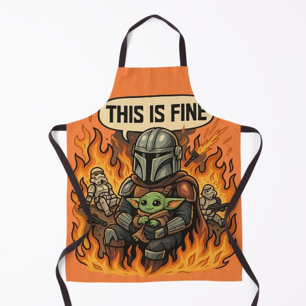 Item preview, “This is Fine” – The Mandalorian & Grogu Star Wars Meme Mashup designed and sold by GirlyPopped.