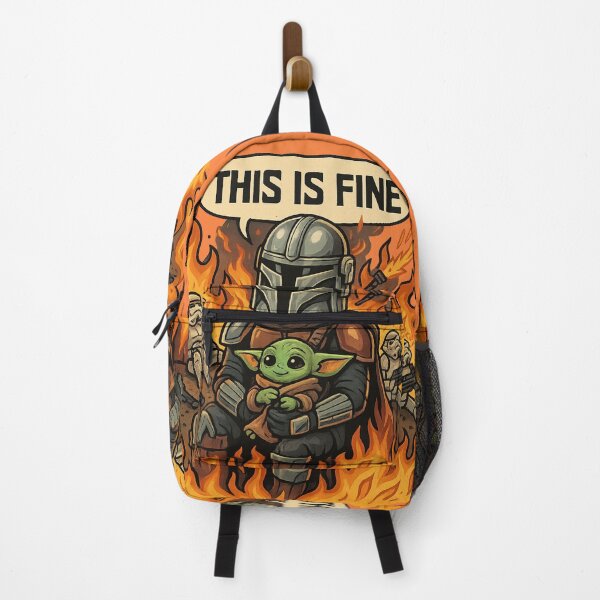 Item preview, “This is Fine” – The Mandalorian & Grogu Star Wars Meme Mashup designed and sold by GirlyPopped.