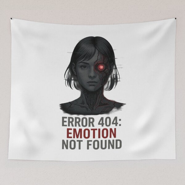 Item preview, "Error 404 – Emotion Not Found (Cyber Glitch Girl)" designed and sold by NaniRm.