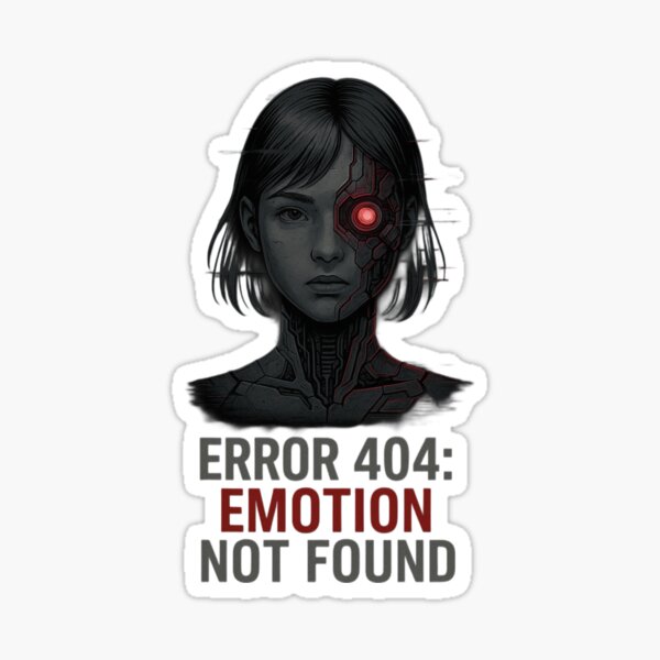 Item preview, "Error 404 – Emotion Not Found (Cyber Glitch Girl)" designed and sold by NaniRm.