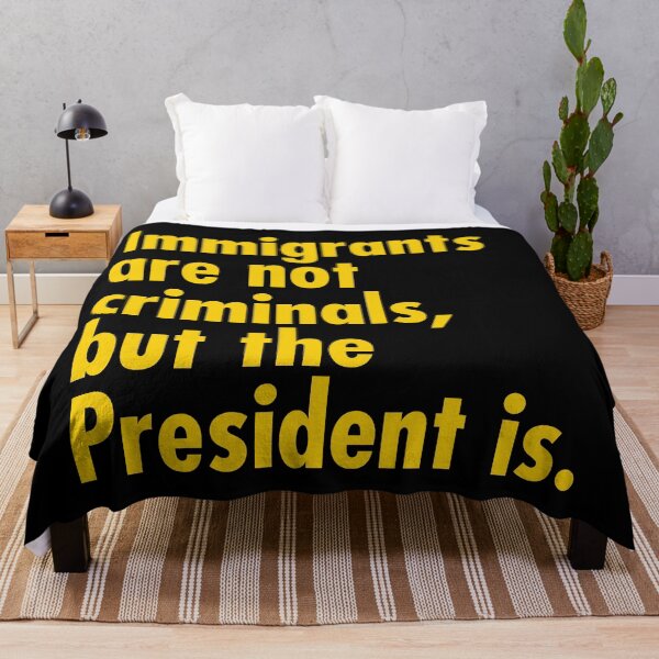 Item preview, Immigrants are not criminals, but the President is - yellow designed and sold by Thelittlelord.