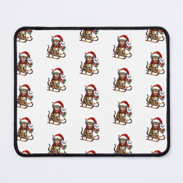 Item preview, Christmas Bengal Cat On A Sled designed and sold by TheAnimalZ00.