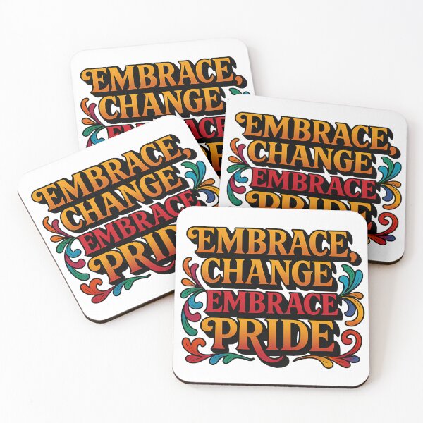 Item preview, Embrace Change, Embrace Pride – Vibrant Typography designed and sold by Haus Of Sin.