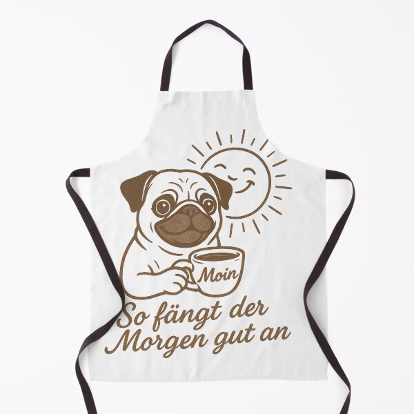 Item preview, ☕ Pug with coffee – “A good start to the morning” designed and sold by MitMopsundHerz Rosinchens_Welt.