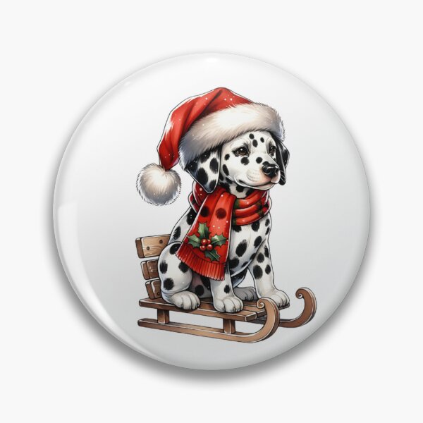 Item preview, Dalmatian Dog Wearing A Santa Hat On A Sled - Dalmatian Christmas designed and sold by TheAnimalZ00.
