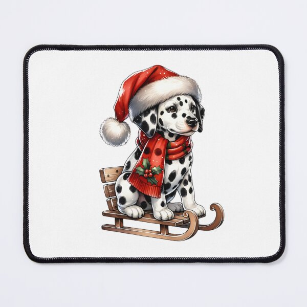 Item preview, Dalmatian Dog Wearing A Santa Hat On A Sled - Dalmatian Christmas designed and sold by TheAnimalZ00.