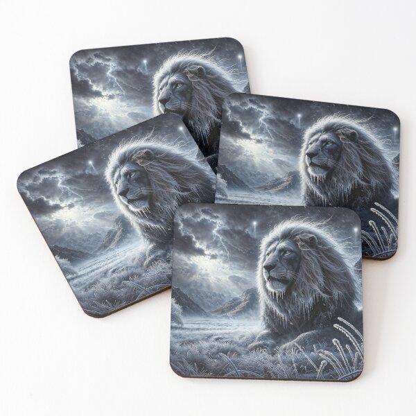Item preview, Icy Lion – Majesty in Frost & Strength designed and sold by Unikat.SE.