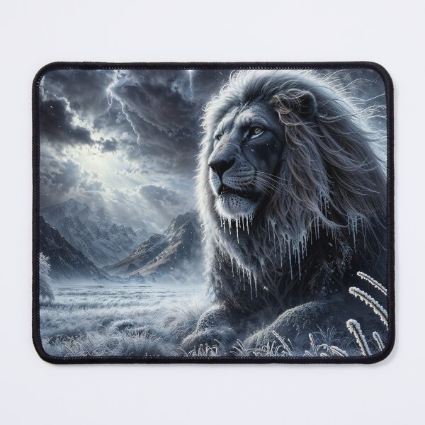 Item preview, Icy Lion – Majesty in Frost & Strength designed and sold by Unikat.SE.