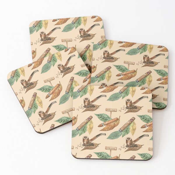 Item preview, Tobacco Leaves and Cigars Pattern on Pastel Orange designed and sold by Flowersforbear.