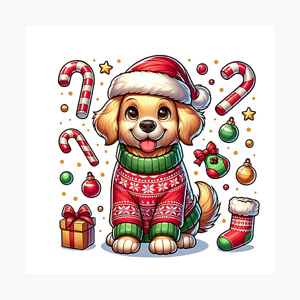 Item preview, Festive Golden Retriever Puppy Christmas designed and sold by TheAnimalZ00.