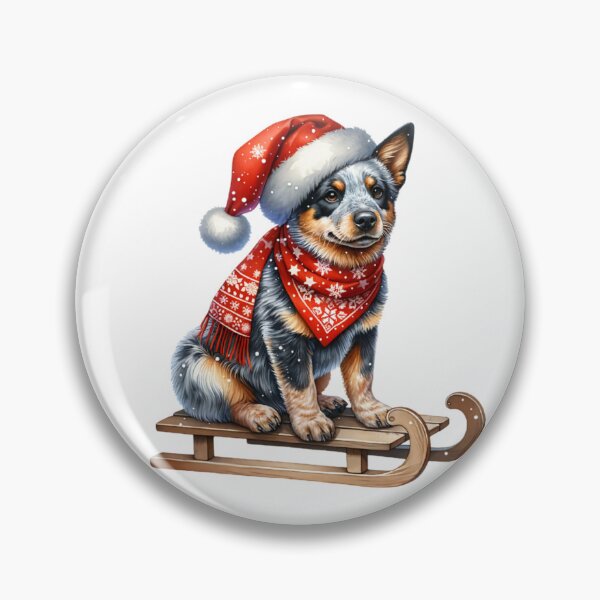 Item preview, Australian Cattle Dog Wearing A Santa Hat On A Sled - Australian Cattle Dog Christmas designed and sold by TheAnimalZ00.