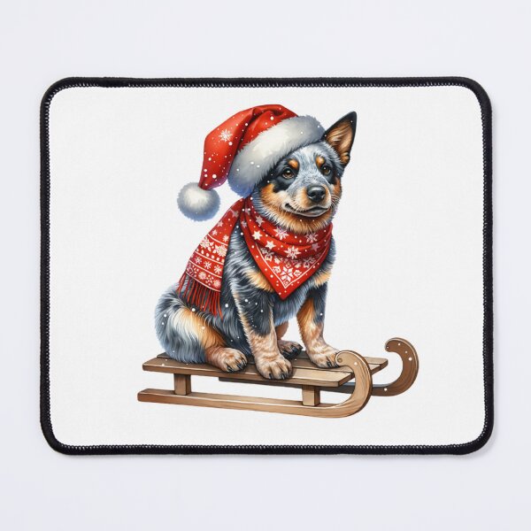 Item preview, Australian Cattle Dog Wearing A Santa Hat On A Sled - Australian Cattle Dog Christmas designed and sold by TheAnimalZ00.