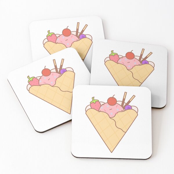Item preview, Cute Strawberry Ice Cream waffle cone with fruits berry mixed topping designed and sold by nuchz.