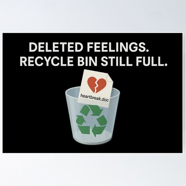 Item preview, Deleted Feelings Broken Heart Humor designed and sold by ac3iongDcreator.