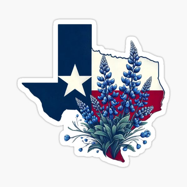 Item preview, Texas Flag with Bluebonnets designed and sold by JessArty ⭐⭐⭐⭐⭐.