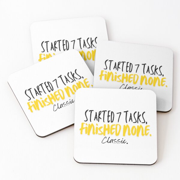 Item preview, Started 7 Tasks, Finished None. Classic – Funny ADHD Sticker designed and sold by purexheart.
