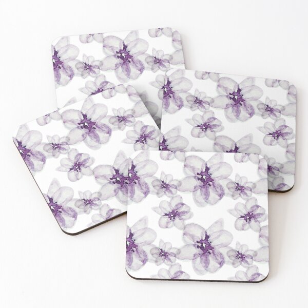 Item preview, Purple and Gray Watercolor Flowers designed and sold by Kara Draws.