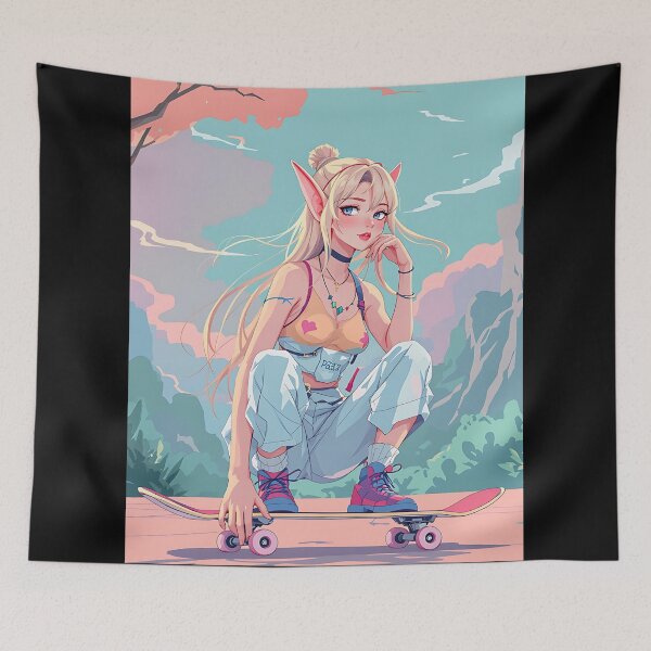 Item preview, A pretty elf on a skateboard designed and sold by ReneMM.