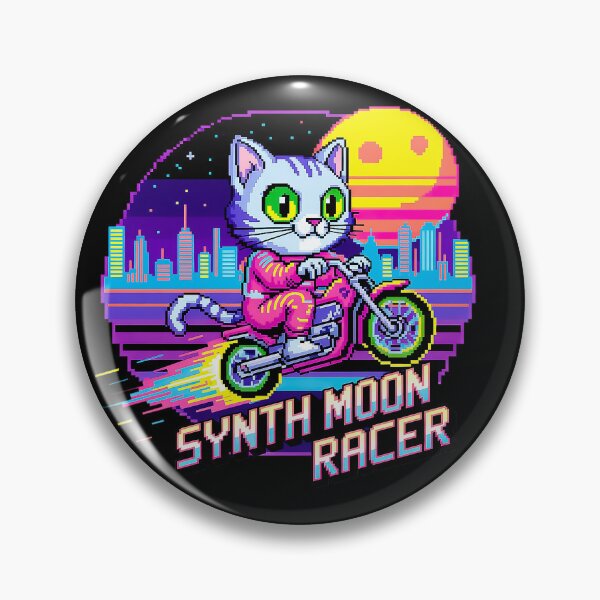 Item preview, Retro Pixel Cat Rider Synthwave Shirt designed and sold by Amanda's Factory.