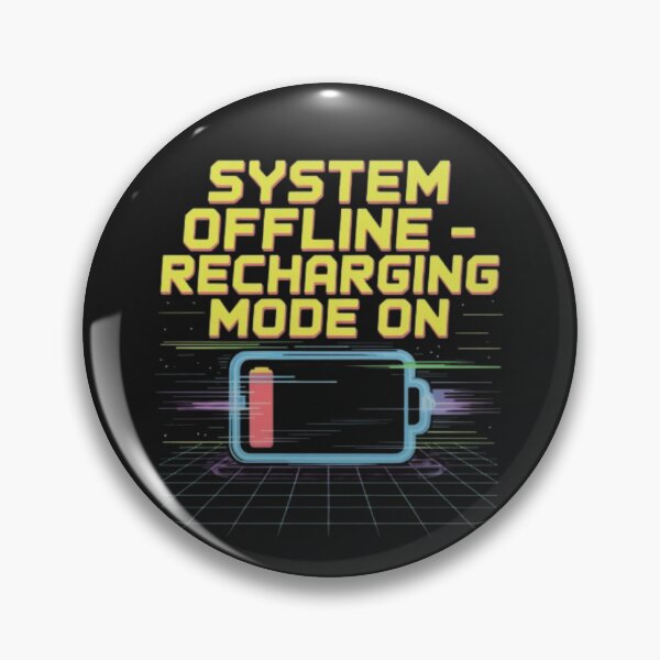 Item preview, SYSTEM OFFLINE – Funny Low Battery Glitch Y2K T-Shirt designed and sold by BYTRINOOO.