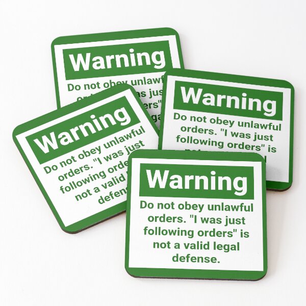 Item preview, Warning do not obey unlawful orders  designed and sold by Rachel the Artist .