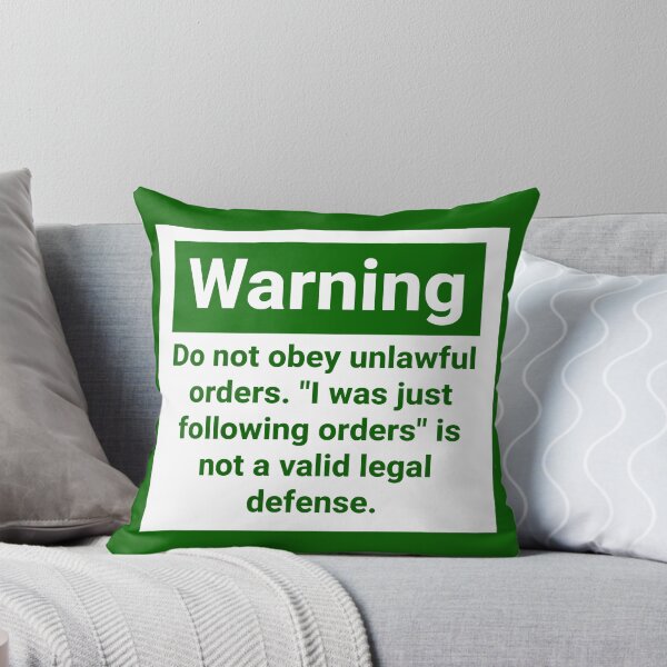 Item preview, Warning do not obey unlawful orders  designed and sold by Rachel the Artist .