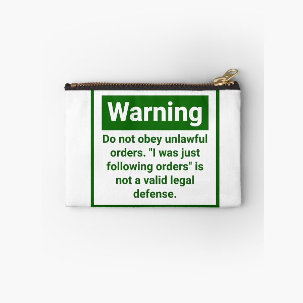 Item preview, Warning do not obey unlawful orders  designed and sold by Rachel the Artist .