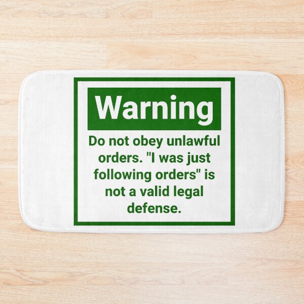 Item preview, Warning do not obey unlawful orders  designed and sold by Rachel the Artist .