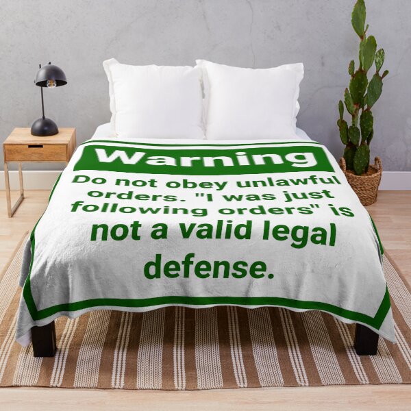 Item preview, Warning do not obey unlawful orders  designed and sold by Rachel the Artist .