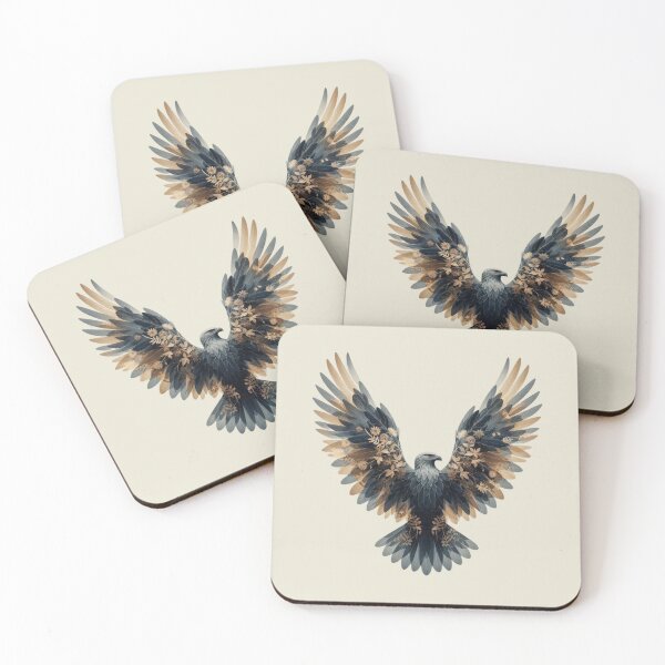 Item preview, Floral Eagle Wings Spread Artwork – Botanical Majestic Bird Design designed and sold by gkhanco.