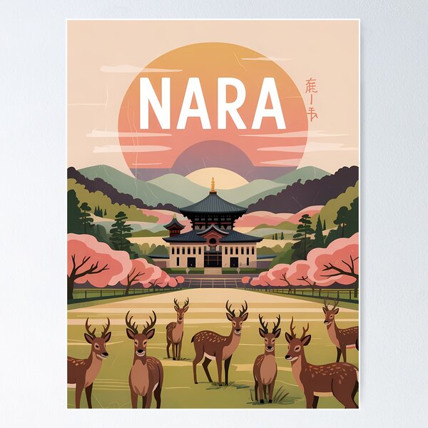 Item preview, Retro Nara Travel Scene designed and sold by SakuraHaven.