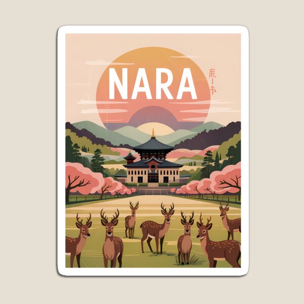 Item preview, Retro Nara Travel Scene designed and sold by SakuraHaven.